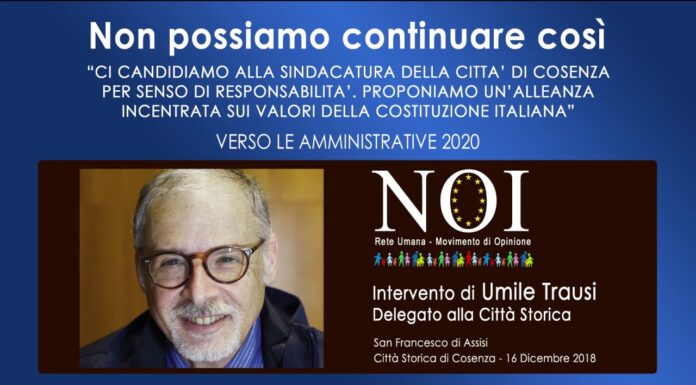 Intervento di Umile Trausi Delegato alla Città Storica