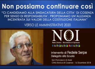 Intervento di Fedele Serpe Delegato alla Scuola