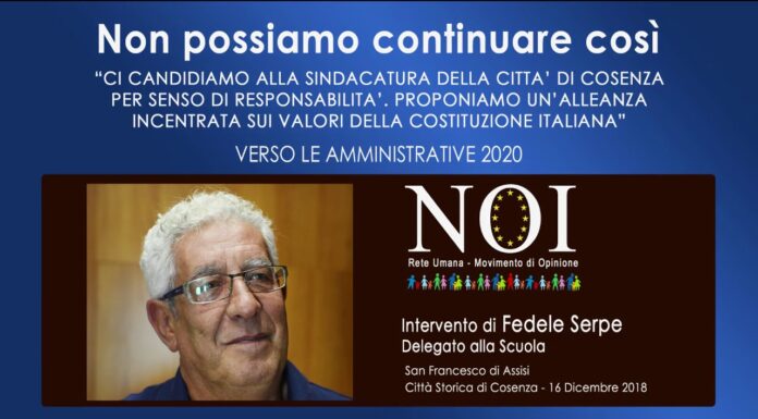 Intervento di Fedele Serpe Delegato alla Scuola