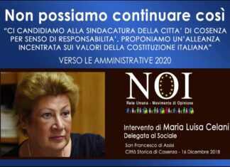 Intervento di Maria Luisa Celani Delegata alle Politiche Sociali