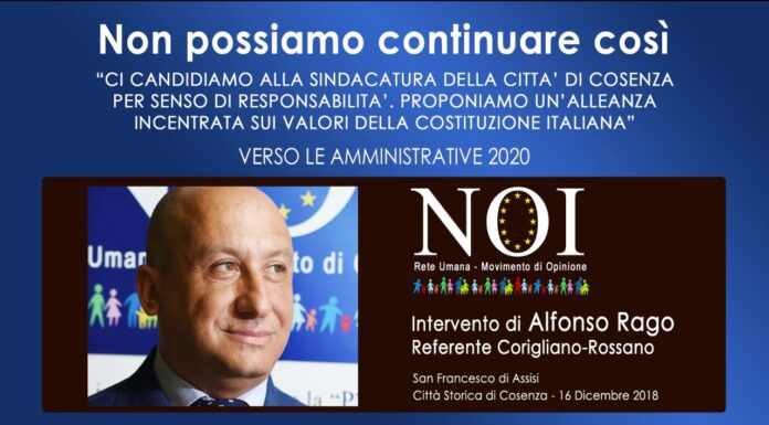 Intervento di Alfonso Rago Referente Corigliano Rossano