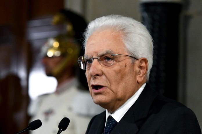 Il Presidente della Repubblica Italiana Sergio Mattarella