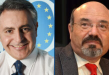 “NOI” ed “Equità Territoriale” chiedono rinvio elezioni regionali. Democrazia in ostaggio Nella foto da sx: Fabio Gallo (Movimento civico NOI) e Pino Aprile (Movimento Equità Territoriale)