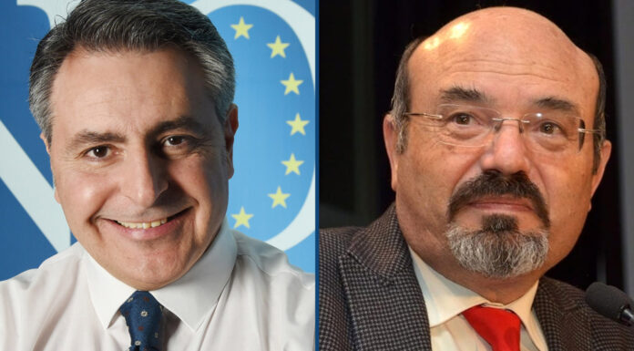 “NOI” ed “Equità Territoriale” chiedono rinvio elezioni regionali. Democrazia in ostaggio Nella foto da sx: Fabio Gallo (Movimento civico NOI) e Pino Aprile (Movimento Equità Territoriale)